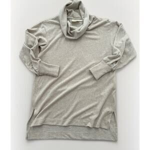 Anthropologie Maeve Cowl Neck Tunic Top Sweater Sand Beige Oatmeal Sm